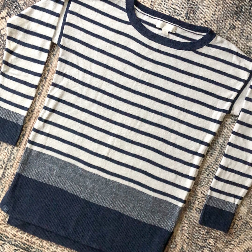 Barefoot Dream Cozylite Chic pullover sweater size XS blue striped